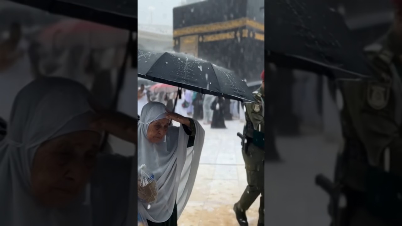 security rescue an elderly in kaaba ##kaaba #allah #islam