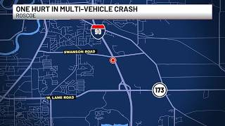 Pedestrian hospitalized after crash on I-90 involving 2 cars, semi-truck