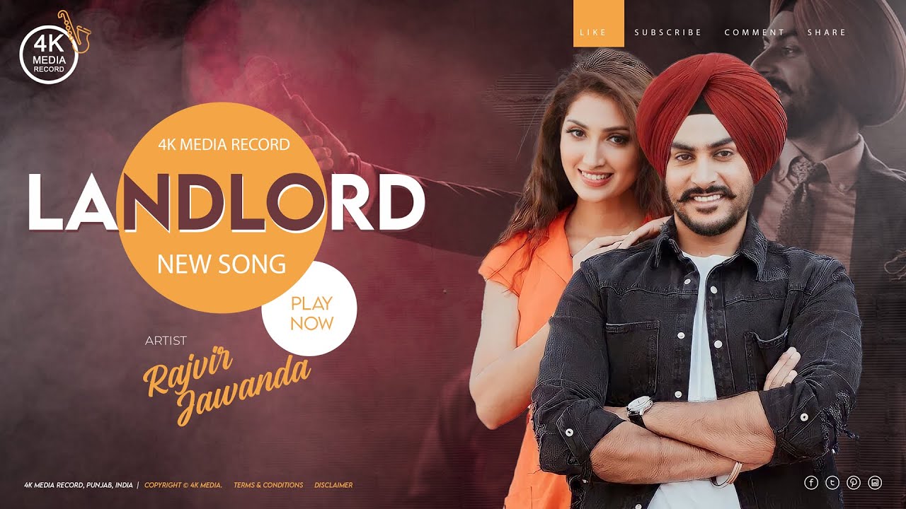 Landlord | ( Full 4K Video) | Rajvir Jawanda | New Punjabi Songs | 4K Media Record