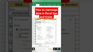 How to rearrange data in Excel tips and tricks #excel #bcicomputerinstitute #short #tricks