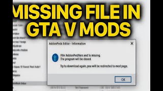 GTA 5 AddonPedsVars XML Missing? Here's the 100% Working Solution💻