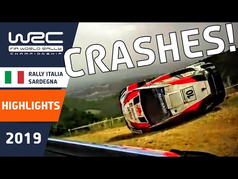 WRC - Rally Italia Sardegna 2019: Rally CRASH Highlights : Rally Crashes, Roll Overs and Mistakes.