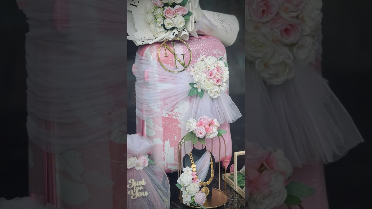 Trolley hampers decoration | engagement luxury trolley hamper | jewellery hamper | bouquet |shyenart