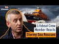 &quot;This is my worst nightmare!&quot; Lifeboat crew member reacts to RNLI stormy sea rescues