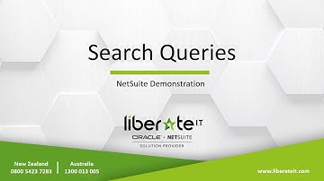 Oracle NetSuite - Search Queries with Liberate I.T.