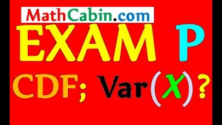 🏆SOA Exam P Variance from CDF problem #2 ! ! ! ! !