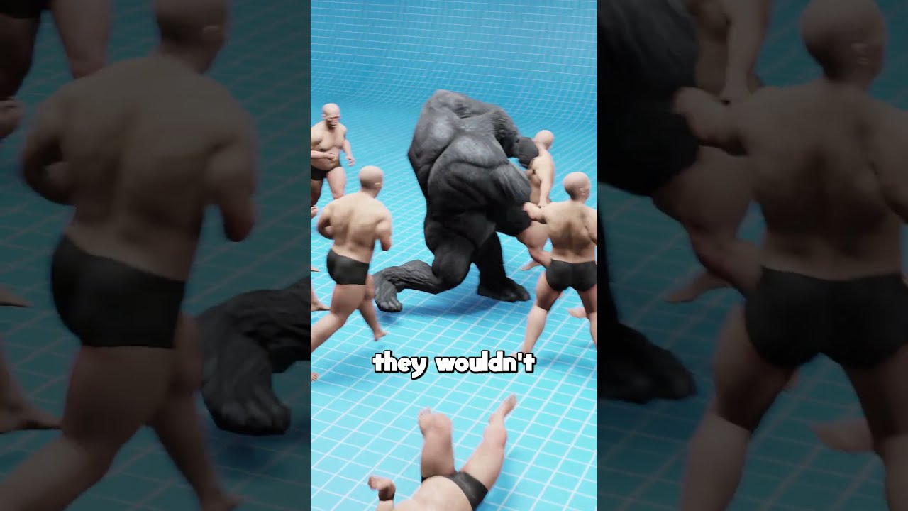 100 Men Vs 1 Gorilla 3D Animation