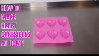 HEART CAKESICLES - HOW TO MAKE HEART CAKESICLES USING Geometric Heart Mold at HOME