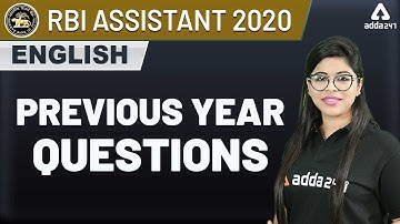 RBI Assistant 2020 | English | Previous Year Questions of RBI Assistant