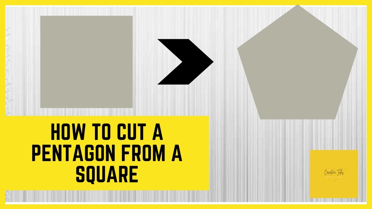 How to cut a Pentagon from square/easy way to cut a perfect Pentagon/DIY paper Pentagon