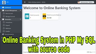 Online Banking System in PHP My SQL with source code