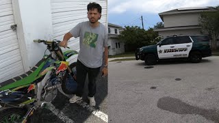 He Got Into Wild Police Chase While Picking Up Bike!!! Customer Picks Up 2013 Kx450f A Few Corners
