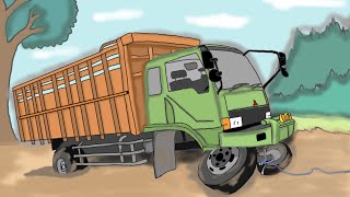 truk oleng kecelakaan ~ akibat gak kuat Truck puso besar ditarik eskafator | gambar truk oleng