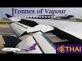 Tonnes of Vapour 747-400 Landing Bangkok Wing View