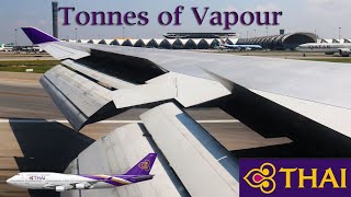 Tonnes of Vapour 747-400 Landing Bangkok Wing View
