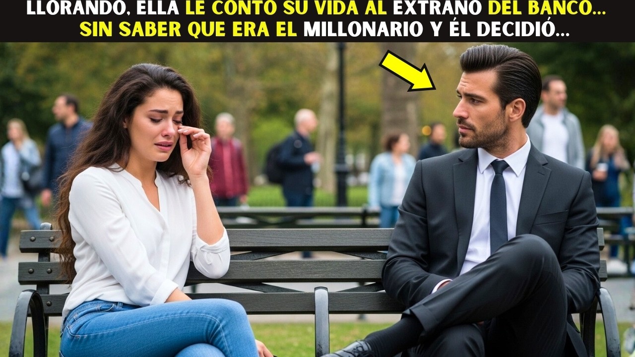 Llorando, ella le contó su vida al extraño del banco… sin saber que era el Millonario y él decidió…