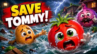 SAVE TOMMY! 😭🍅 | Tomato Flood Story | Vegetable Cartoon Story for Kids