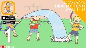 Hide My Test - Escape Game All Stages 1 - 24 Troll Game Walkthrough (Android / ios)
