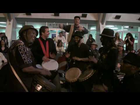 Arthur Hull's Annual Drum Circle - NAMM 2010 (4 of 5, featuring Leon Mobley)