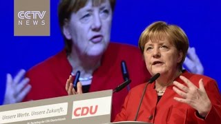 Merkel addresses her conservative party delegates, calls for partial burka ban in Germany