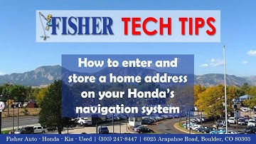 How To: Enter and store your home address in your 2013 Honda
