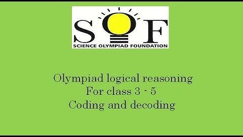 Olympiad logical reasoning - Coding and decoding class 3 - 5