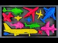 Membersihkan Mainan Pesawat Warna Warni : Air Asia, Garuda Indonesia, Jet Sukhoi, Helikopter Militer