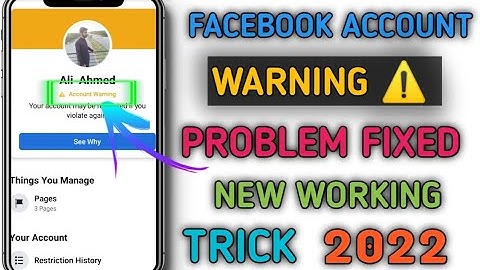 FACEBOOK ACCOUNT WARNING PROBLEM FIXED 2022|YOUR ACCOUNT MAYBE RESTRICTED IF YOU VIOLATE AGAIN