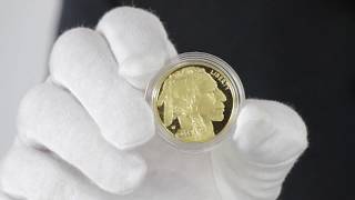 1 Oz Proof American Gold Buffalo 999 Fine W Box  Coa  Goldmart