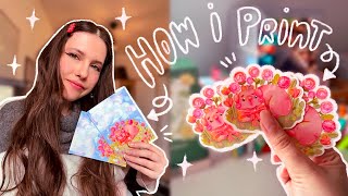 How I create Stickers & Art Prints at Home✨ Printing with Epson Eco ET2850 | Cosy Art Vlog