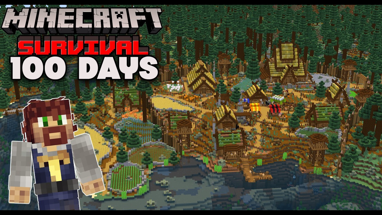 I Spent 100 Days building the ULTIMATE Viking Village in Minecraft!