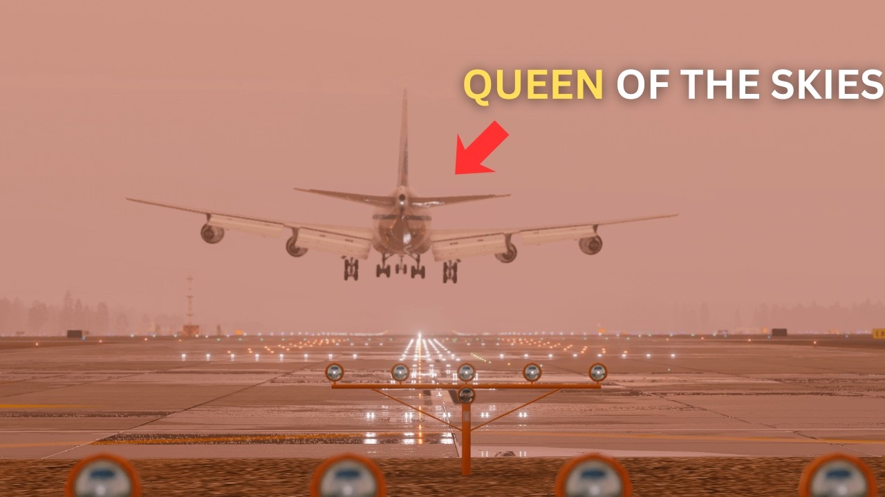 Felis B747-200 Classic Zurich Landing Foggy Sunrise