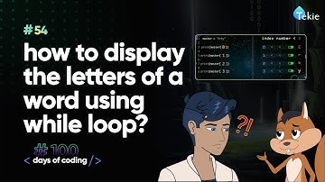 How to display the letters of a word using while loop? Tekie Byte #54