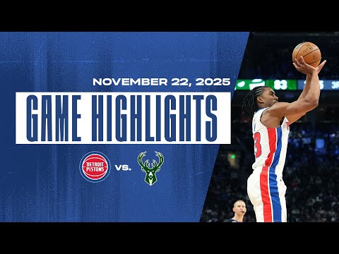 That's 12 IN A ROW! Pistons Highlights vs Milwaukee| 11.22.2025