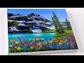 Landscape painting spring lake  acrylic painting  aham art