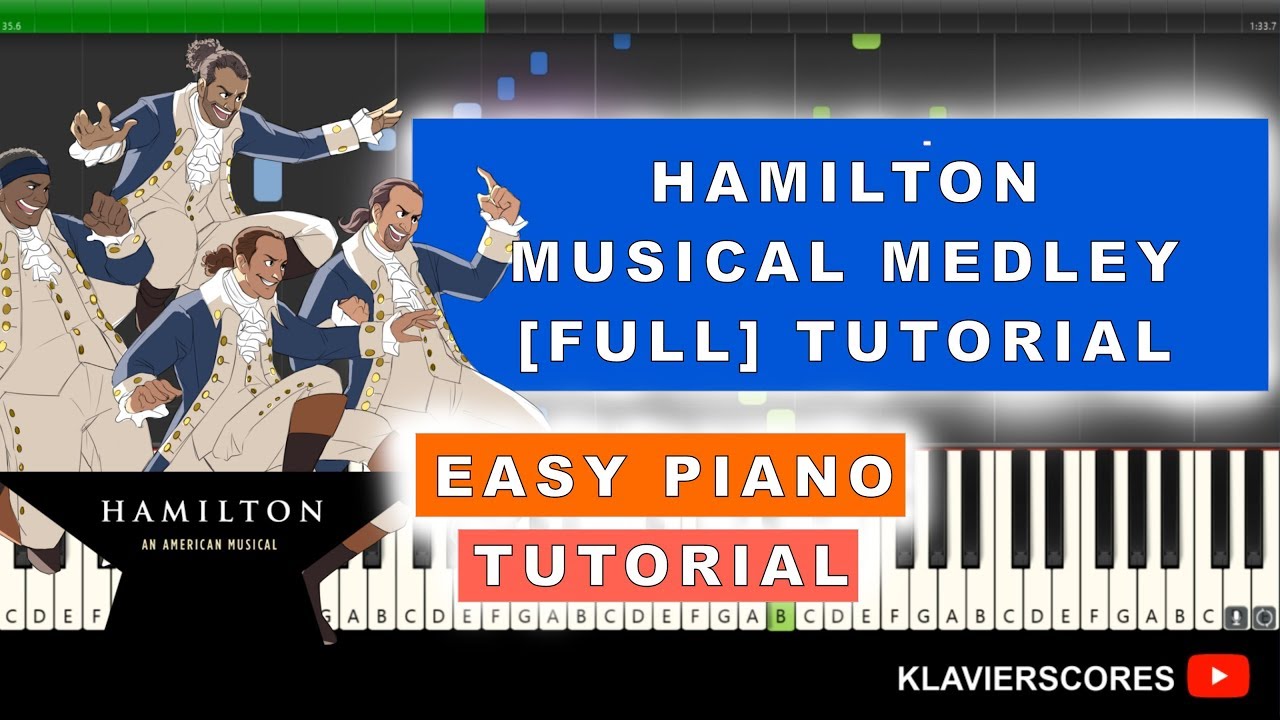 Hamilton - Musical Broadway Medley Piano Tutorial - Synthesia 100%