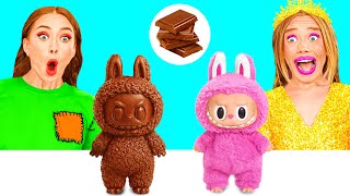 Tantangan Makanan Asli vs Makanan Cokelat | Gadget Cerdas vs Hack oleh BaRaDa Challenge