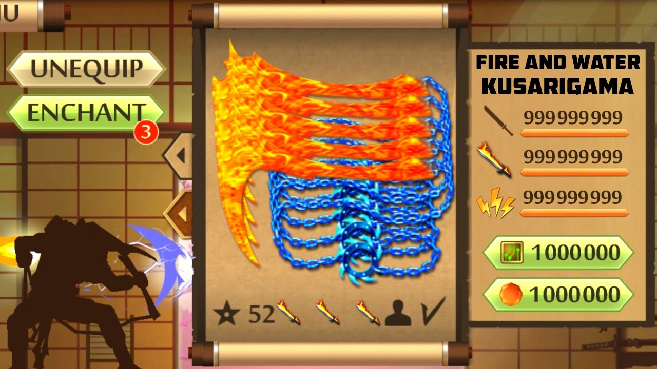 Shadow Fight 2 The Most Powerful Fire And Lightning Kusarigama | Master Gamer