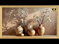 Elegant Floral Still Life with Vases and Blossoms TV Wallpaper Free Background 4K Frame Art  mp3