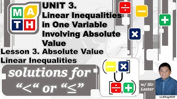 Presenting Solutions for Absolute Value Inequalities (Part 1) - Math 7_3rd_Unit 3_Lesson 3ExercisesA