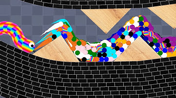 Escape from the Snake - Marble Race in Algodoo