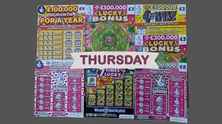Thursday Session. Scratch Cards from UK National Lottery.