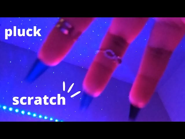ASMR Plucking, Air Scratching, Hand Movements, Repeating Words - Whispering