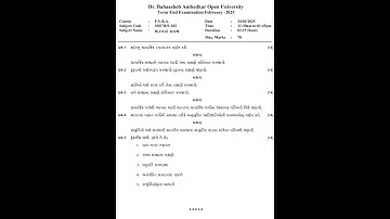 SOCM/S 102 february 2025 question paper F.Y baou #study #exam #exampaper
