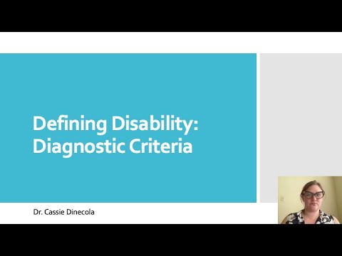 Defining Disability: Diagnostic Criteria - YouTube