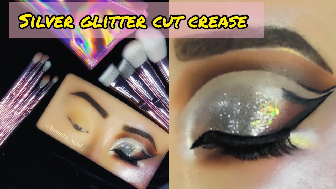 silver glitter cut crease tutorial| step by step tutorial|