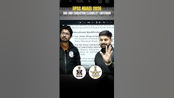 UPSC NDA(I) 2026 Eligibility Criterion ✅ #nda #upscnda #upsc #ndaexam #dw #physicswallah #nda2026