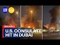 JUST IN: U.S. consulate in Dubai set on fire | 9 News Australia