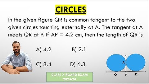 In the given figure QR is common tangent to the two given circles touching externally at A...