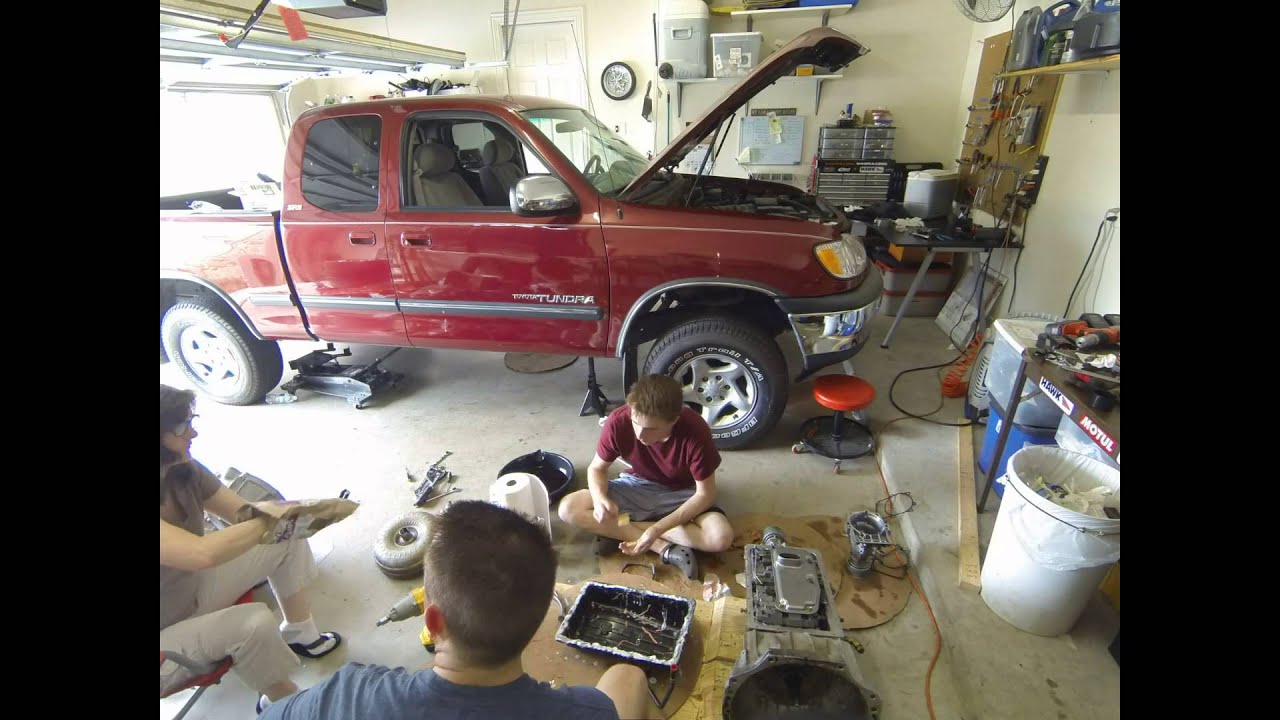 Transmission install - 2001 Toyota Tundra - YouTube